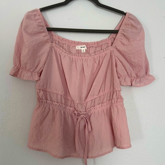 MINE size Medium peplum top pink - Picture 1 of 3